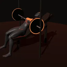 Supino inclinado no banco no Smith: posição 3 de 3 (boneco 3D feminino)