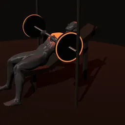 Supino inclinado no banco no Smith: posição 3 de 3 (boneco 3D masculino)