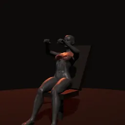 Supino inclinado de peito na máquina articulada: posição 1 de 3 (boneco 3D feminino)