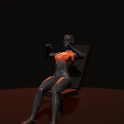 Supino inclinado de peito na máquina articulada: posição 2 de 3 (boneco 3D feminino)