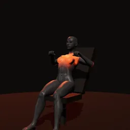 Supino inclinado de peito na máquina articulada: posição 3 de 3 (boneco 3D feminino)