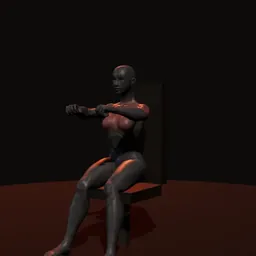 Supino na máquina: posição 1 de 3 (boneco 3D feminino)