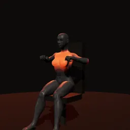 Supino na máquina: posição 3 de 3 (boneco 3D feminino)