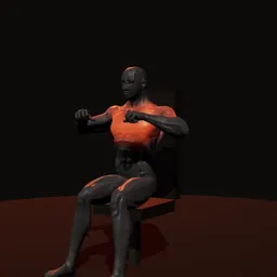 Supino na máquina: posição 2 de 3 (boneco 3D masculino)