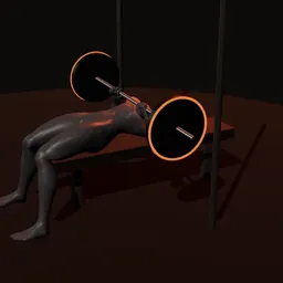 Supino pegada fechada no Smith: posição 3 de 3 (boneco 3D feminino)