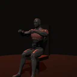 Supino de peito na máquina articulada: posição 1 de 3 (boneco 3D masculino)