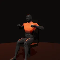 Supino de peito na máquina: posição 3 de 3 (boneco 3D masculino)