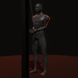 Tríceps na polia pegada invertida de tríceps: posição 2 de 3 (boneco 3D masculino)