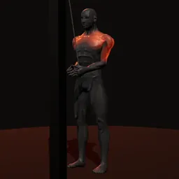 Tríceps na polia de tríceps na corda: posição 2 de 3 (boneco 3D masculino)