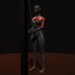 Tríceps na polia de tríceps: posição 2 de 3 (boneco 3D feminino)