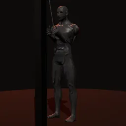 Tríceps na polia de tríceps com barra V: posição 1 de 3 (boneco 3D masculino)