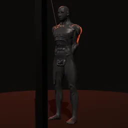Tríceps na polia de tríceps com barra V: posição 3 de 3 (boneco 3D masculino)
